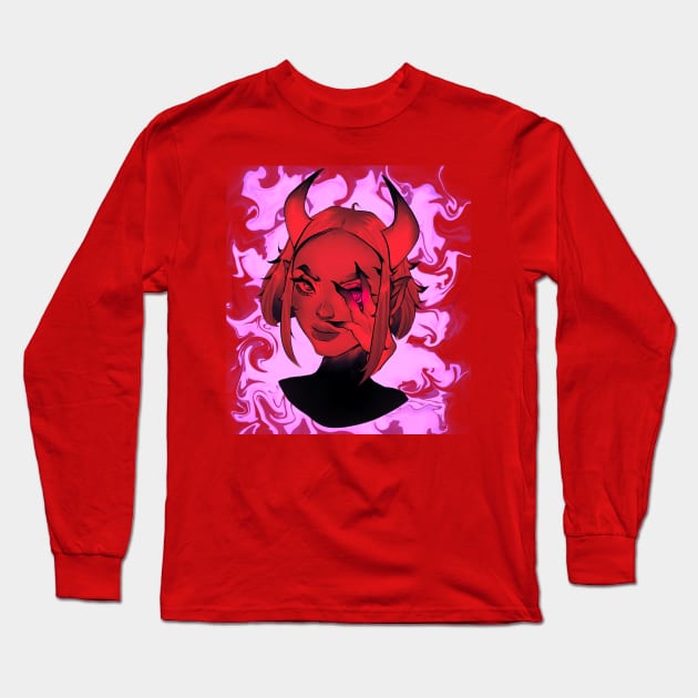 Red Hot Reborn Demon Long Sleeve T-Shirt by Demon Mother